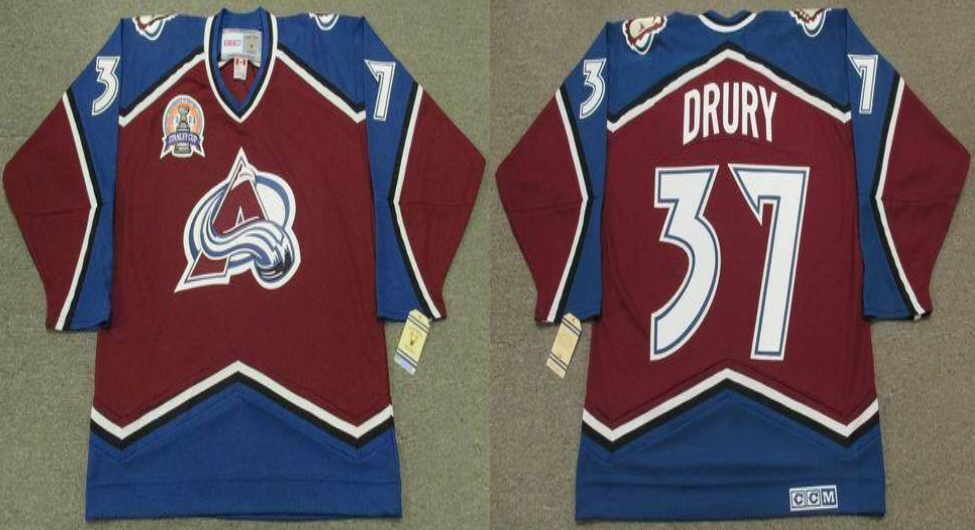 2019 Men Colorado Avalanche #37 Drury red CCM NHL jerseys